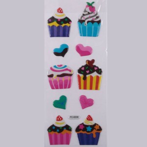 Cupcake & Herzen Face Sticker Aufkleber